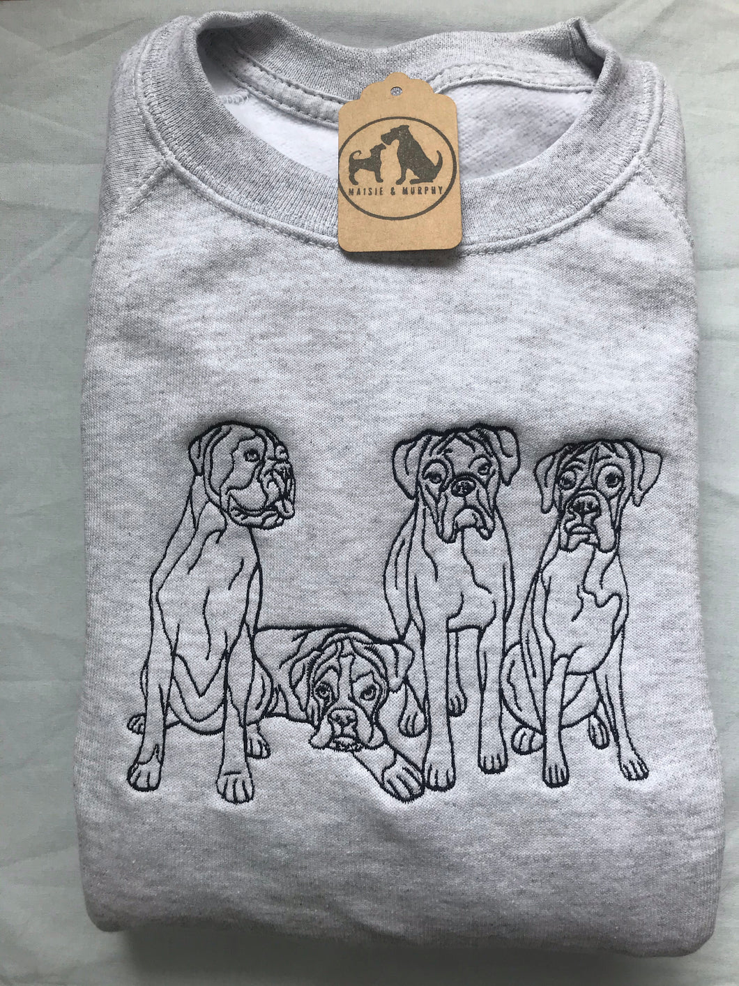 Embroidered Boxer Dog Sweatshirt - Gifts for boxer owners and lovers