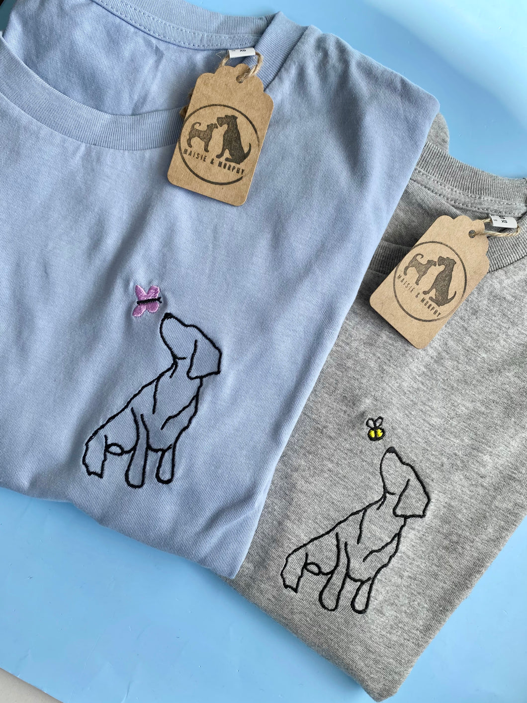 Cocker Spaniel Outline T-shirt - embroidered spaniel organic tee for dog lovers and owners