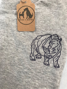 Organic Rhino T-shirt- Gifts for rhinoceros lovers
