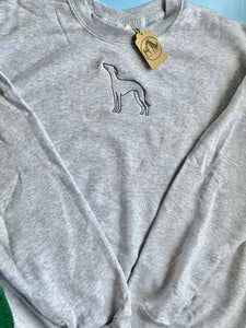 Embroidered Border Collie Silhouette Sweatshirt- Gifts for border collie lovers and owners