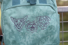 Load image into Gallery viewer, Custom Backpack for Dog Lovers and Owners- colourful embroidered recycled rucksack for your adventures
