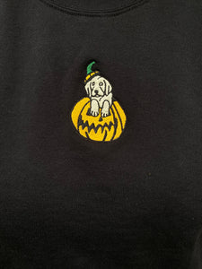 Halloween Puppy Pumpkin Dog Sweatshirt - For spooky season lovers.