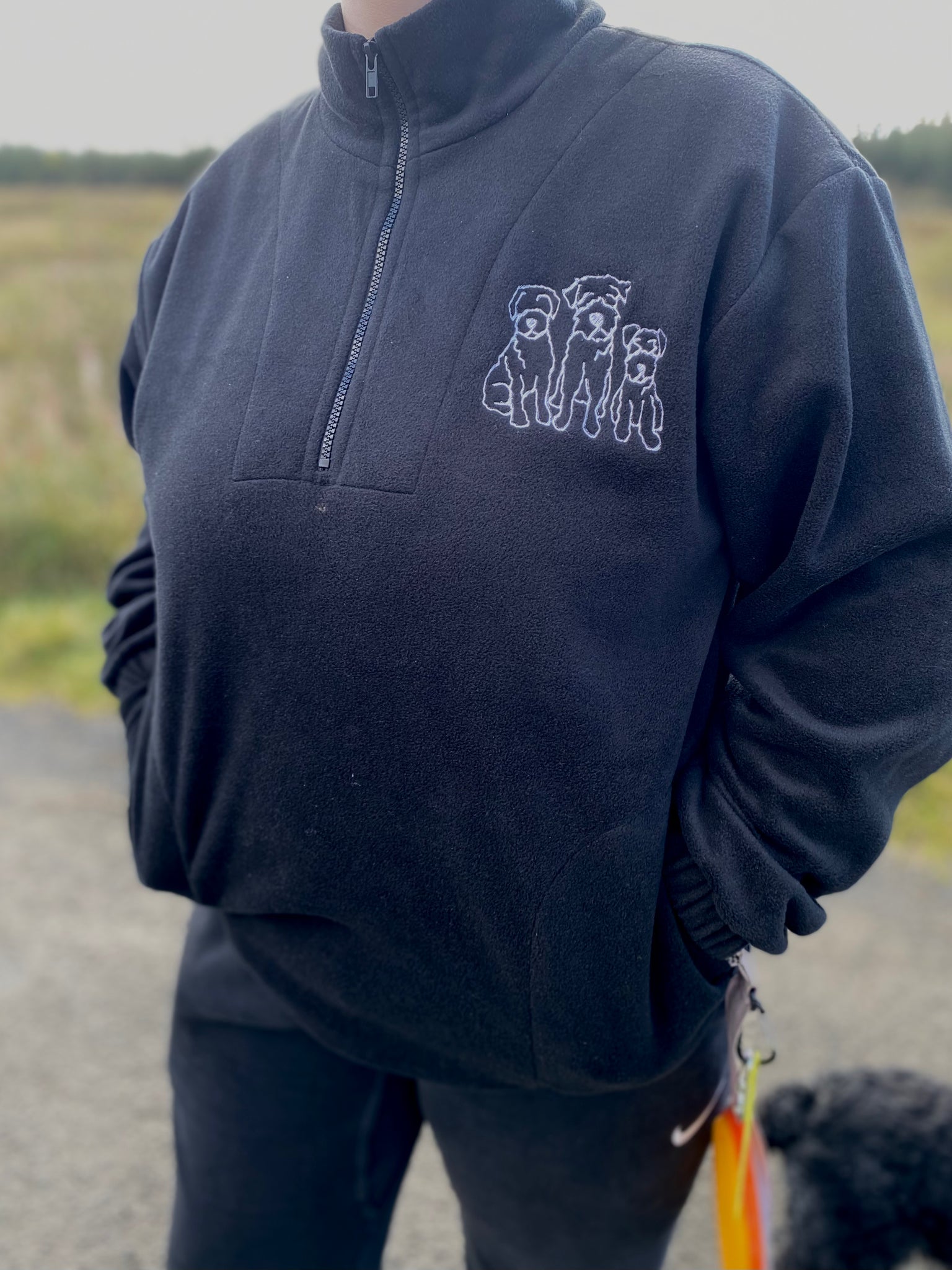 Custom hot sale embroidered fleece