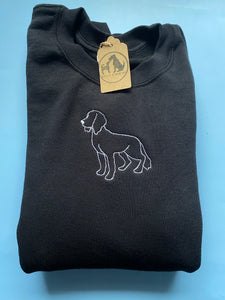 Embroidered Spaniel Silhouette Sweatshirt- Gifts for Cocker spaniel lovers and owners