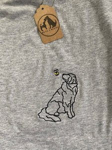 Leonberger Outline T-shirt - embroidered Leonberger organic tee for dog lovers and owners