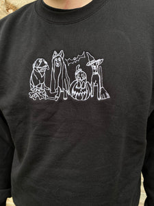 Halloween Dogs Embroidered sweatshirt - spooky dog costumes for Halloween lovers.