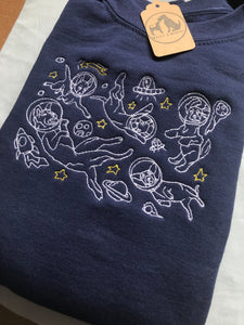 Intergalactic Dogs - Space dogs embroidered Sweatshirt / Hoodie for dog lovers