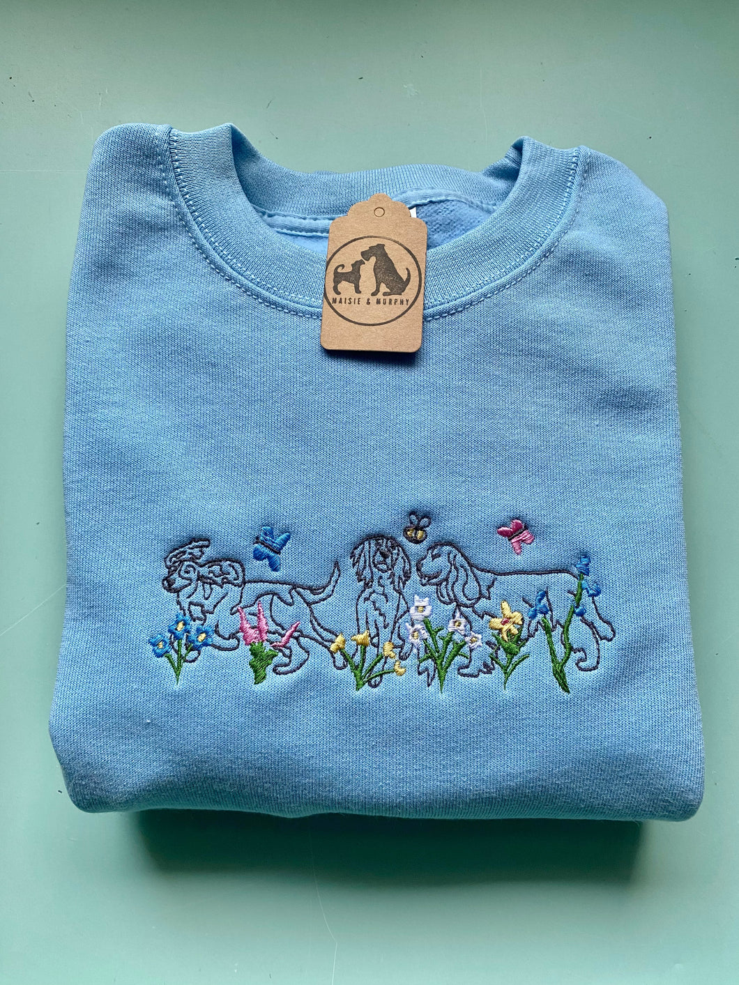 DOODLE - Wildflower Dogs Sweatshirt - Embroidered sweater for dog lovers