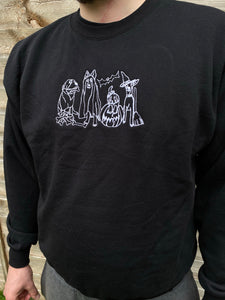 Halloween Dogs Embroidered sweatshirt - spooky dog costumes for Halloween lovers.