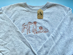 Embroidered Vizsla Sweatshirt - Gifts for Orange dog lovers