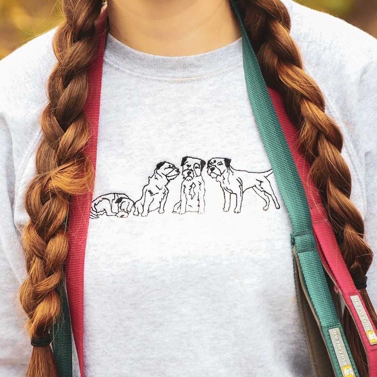 Embroidered Border Terrier Sweatshirt - Gifts for dog lovers & owners