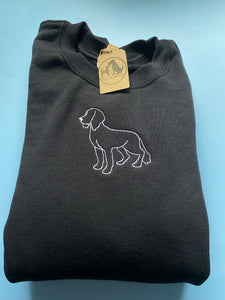 Embroidered Spaniel Silhouette Sweatshirt- Gifts for Cocker spaniel lovers and owners
