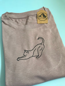 Cat Stretching T-shirt - Gifts for Cat Lovers and Owners