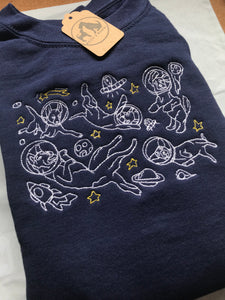 Intergalactic Dogs - Space dogs embroidered Sweatshirt / Hoodie for dog lovers