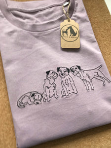 Embroidered Border Terrier T-Shirt- Organic cotton tee for dog lovers