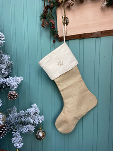 Custom  Paw Print Christmas Stocking - dog/ cat Xmas stocking- not filled
