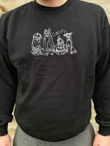 Halloween Dogs Embroidered sweatshirt - spooky dog costumes for Halloween lovers.