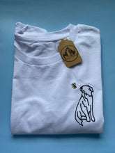 Load image into Gallery viewer, Border Collie Outline T-shirt - embroidered collie organic tee for dog lovers and owners
