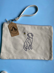 Spring Time Dog Accessories Pouch / Make up bag / travel bag / sewing bag.