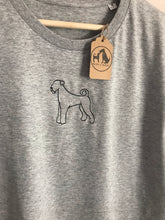 Load image into Gallery viewer, Embroidered Organic Airedale T-Shirt - Gifts for Airedale lovers and owners
