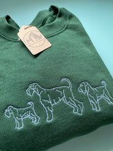 Load image into Gallery viewer, Embroidered Schnauzer Trio Sweatshirt - For Miniature, Standard and Giant schnauzer owners
