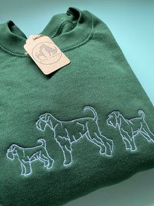 Embroidered Schnauzer Trio Sweatshirt - For Miniature, Standard and Giant schnauzer owners