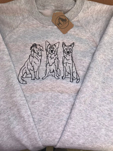 Embroidered Border Collie Sweatshirt - Collie Lovers Gift
