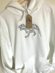 Embroidered T-Rex Hoodie for dinosaur lovers