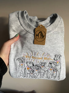 Rescue Dog Embroidered Sweatshirt - For rescue dog parents