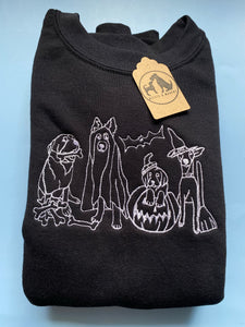 Halloween Dogs Embroidered sweatshirt - spooky dog costumes for Halloween lovers.