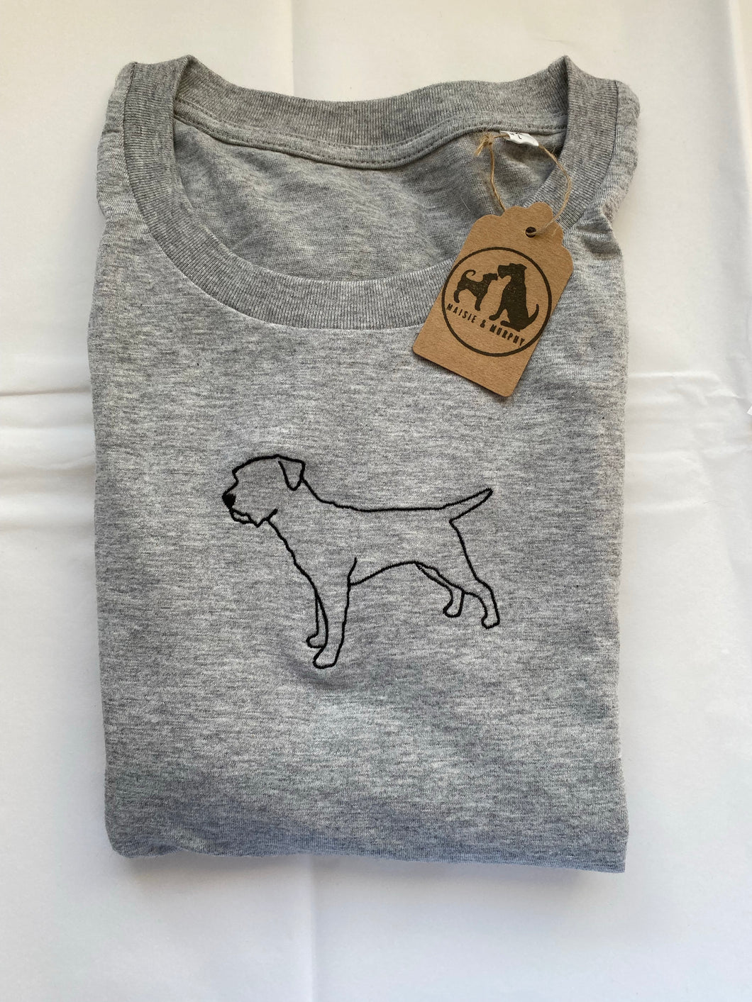 Embroidered Border Terrier T-Shirt - Gifts for terrier lovers and owners