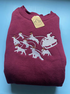 Dogs Pulling Santa’s Sleigh Sweatshirt - Festive dogs sweater for dog lovers