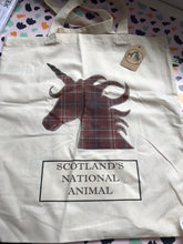 Load image into Gallery viewer, IMPERFECT Scottish unicorn tote bag
