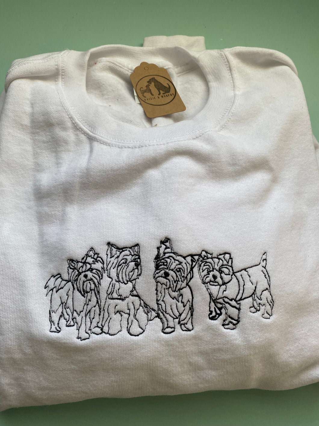 Imperfect Yorkshire terrier doodle Sweatshirt - Size L / White