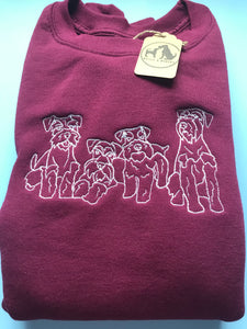 Embroidered Schnauzer Sweatshirt - For Miniature, Standard and Giant schnauzer owners