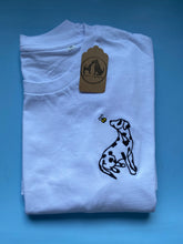 Load image into Gallery viewer, Dalmatian Outline T-shirt - embroidered dally organic tee for dog lovers and owners
