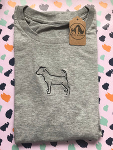 Embroidered Jack Russell Terrier T-Shirt - Gifts for Jack Russell lovers and owners