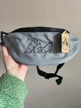 Load image into Gallery viewer, Dog Walking Bum Bag- breed silhouette recycled embroidered waist pack. The perfect gift for dog parents, dog walkers and dog groomers
