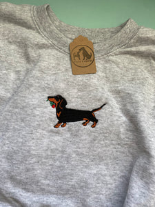Imperfect sausage dog Sweatshirt - Size L/ GREY