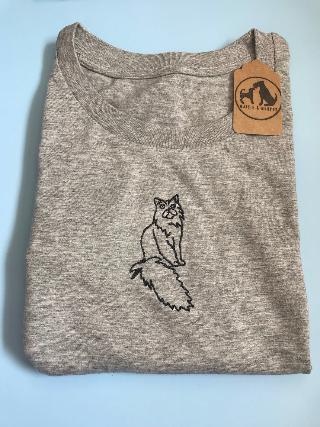 Fluffy Cat Organic T-shirt- Gifts for Persian/ rag doll lovers and owners.