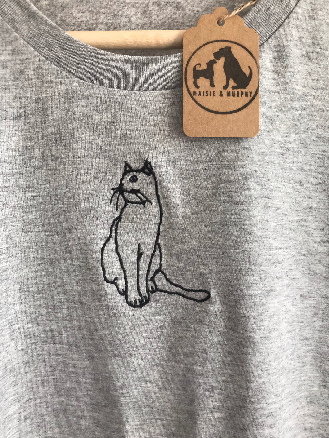 Embroidered Cat Silhouette Sweatshirt- Gifts for Cat lovers and owners