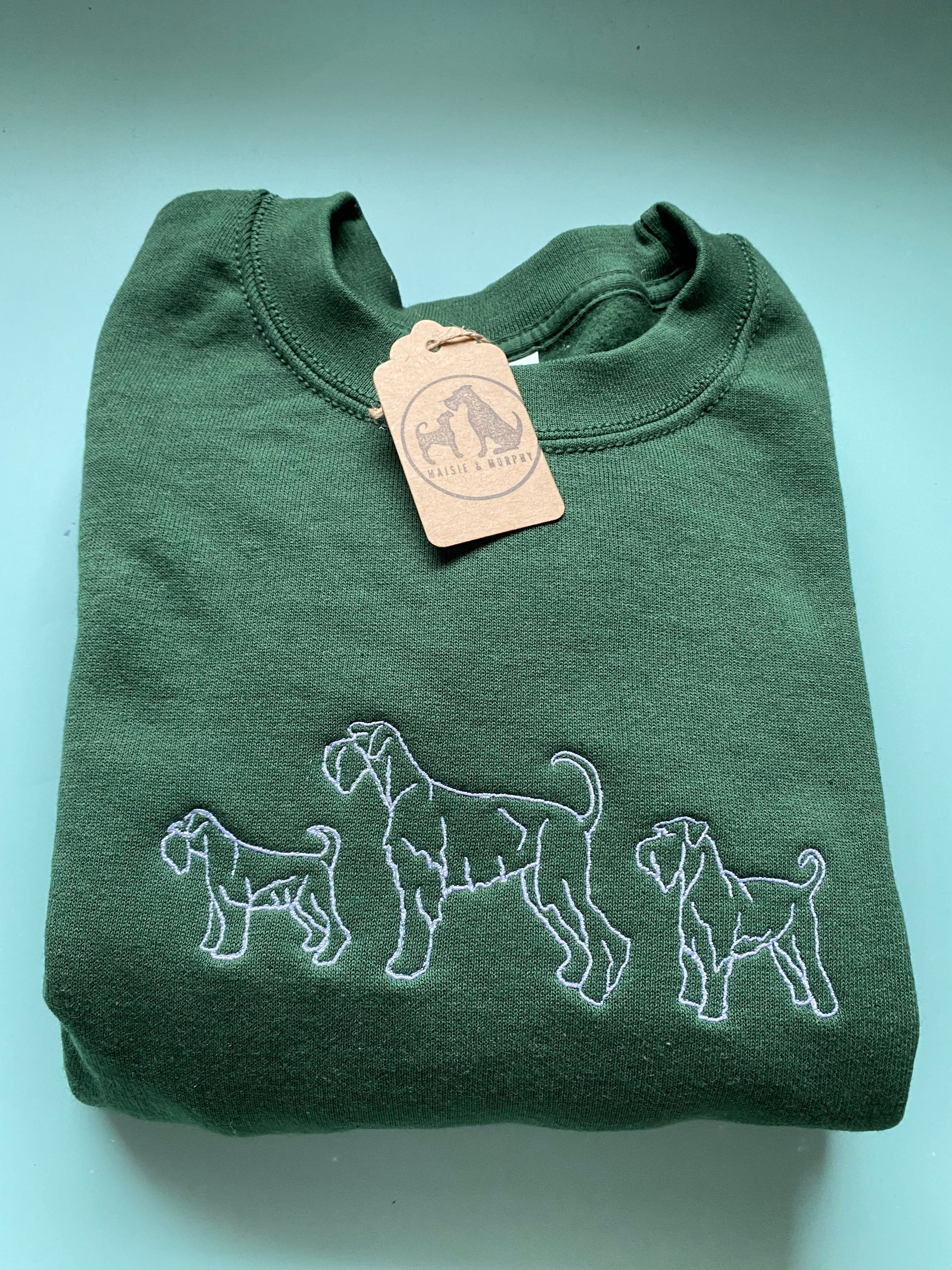 Embroidered Schnauzer Trio Sweatshirt For Miniature, Standard and Giant schnauzer owners