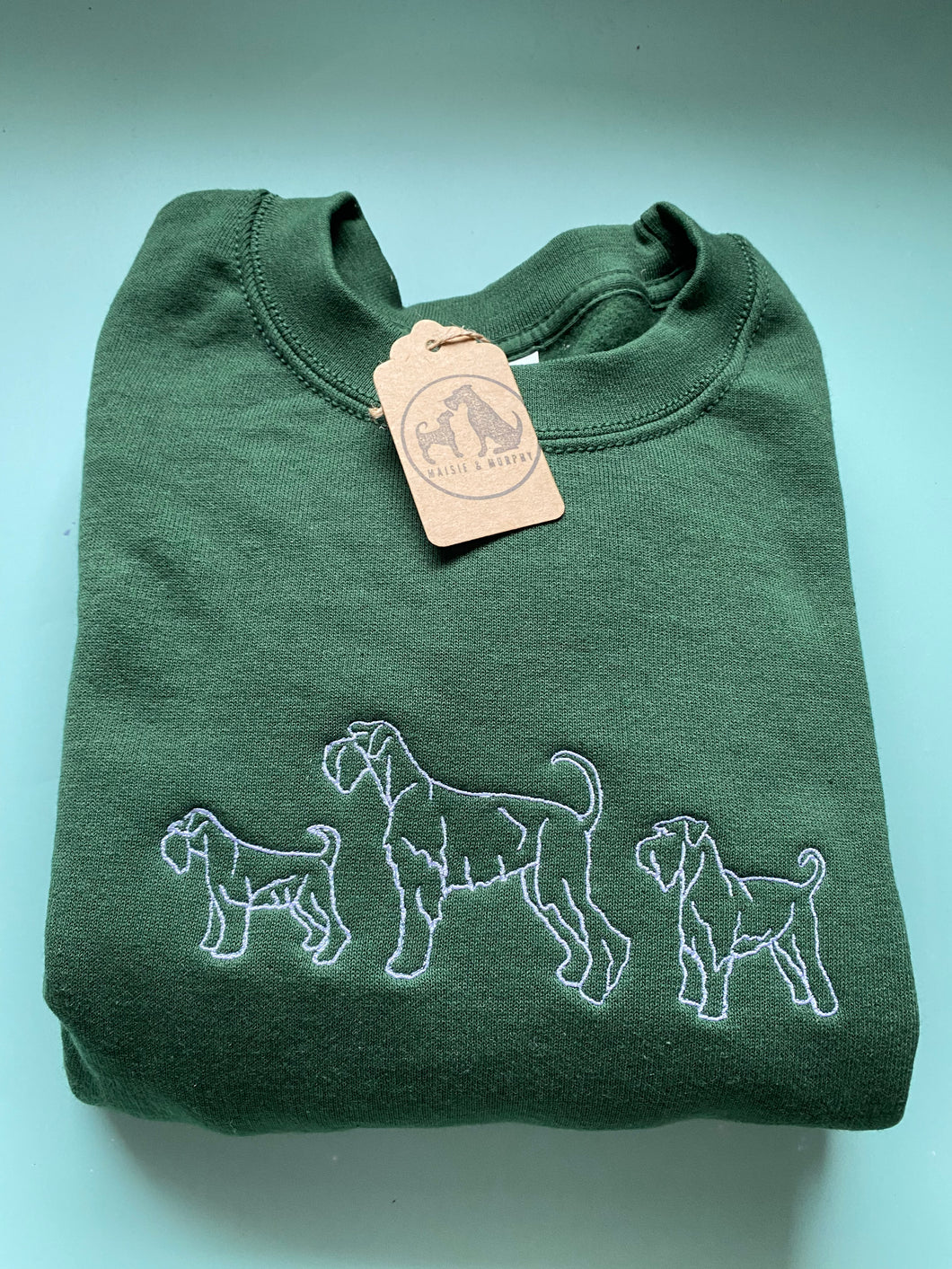 Embroidered Schnauzer Trio Sweatshirt - For Miniature, Standard and Giant schnauzer owners