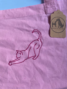 OLD STOCK CAT STRETCH TOTE BAG - Baby pink