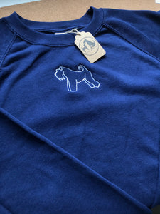 Embroidered Kerry Blue Silhouette Sweatshirt- Gifts for Kerry blue terrier lovers and owners