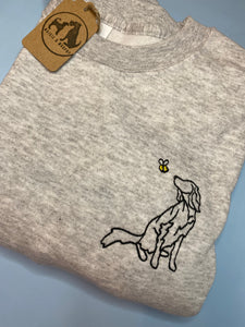Setter Outline T-shirt - embroidered setter organic tee for dog lovers and owners