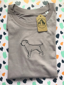 Embroidered Border Terrier T-Shirt - Gifts for terrier lovers and owners