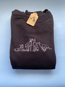 Embroidered Greyhound, Whippet, Lurcher, Sighthound, Galgo Sweatshirt