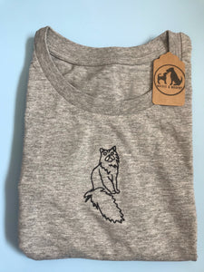 Fluffy Cat Organic T-shirt- Gifts for Persian/ rag doll lovers and owners.