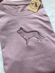 Embroidered GSD T-shirt - Gifts for german shepherd / Alsatian lovers and owners
